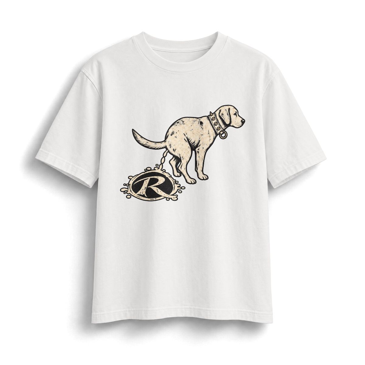 Front Printify mockup of RENANT Pale Omen Tee in Off White